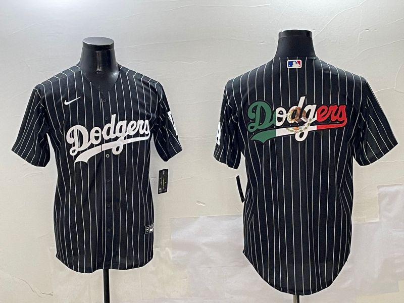 Men Los Angeles Dodgers Blank Black Stripe Jointly Name 2025 Nike MLB Jersey style 9->los angeles dodgers->MLB Jersey